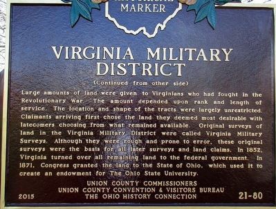 Virginia Military District Marker. Click for full size. Virginia Military District Marker image. Click for full size.