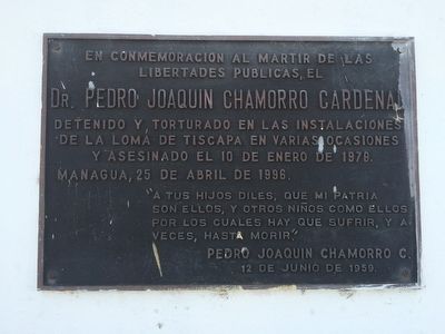 Dr. Pedro Joaquin Chamorro Cardenal Marker image. Click for full size.
