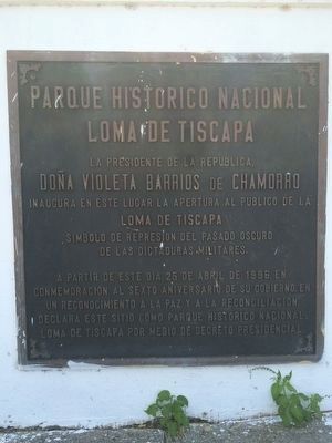 Parque Historico Nacional Lomas de Tiscapa (National Historic Park) additional marker image. Click for full size.