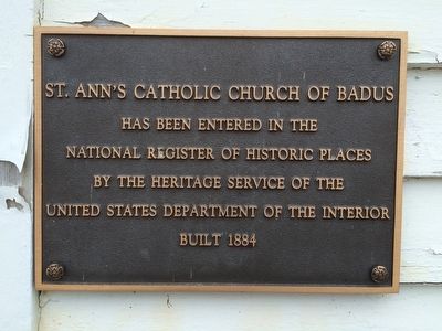 St. Ann's Catholic Church of Badus Marker image. Click for full size.