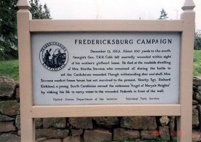 Fredericksburg Campaign Marker. Click for full size. Fredericksburg Campaign Marker image. Click for full size.