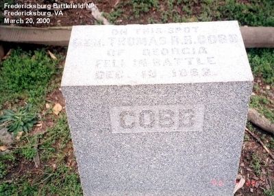 General Cobb-marker at place of death. Click for full size. General Cobb-marker at place of death image. Click for full size.