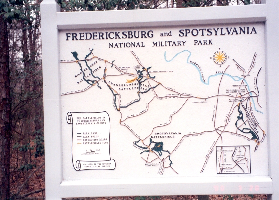 Map of the Fredericksburg and Spotsylvania National Military Park