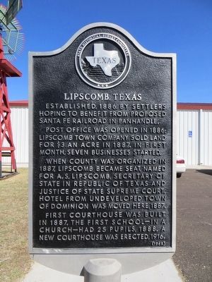 Lipscomb, Texas Marker image. Click for full size.