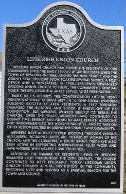 Lipscomb Union Church Marker image. Click for full size.