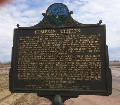 Pumpkin Center Marker (Front) image. Click for full size.