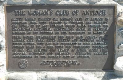 The Woman's Club of Antioch Marker image. Click for full size.
