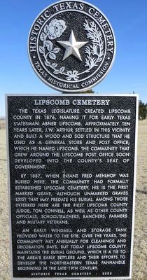 Lipscomb Cemetery Marker image. Click for full size.
