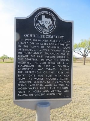 Ochiltree Cemetery Marker image. Click for full size.