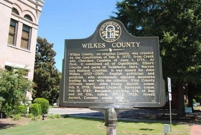 Wilkes County Marker. Click for full size. Wilkes County Marker image. Click for full size.