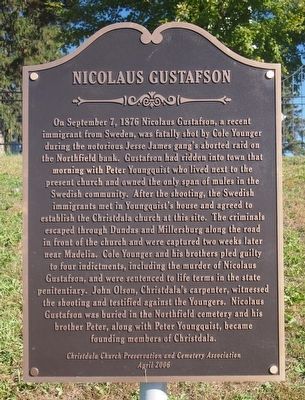 Nicolaus Gustafson Marker image. Click for full size.