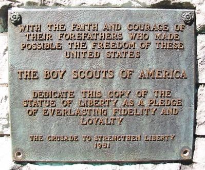 Replica of the Statue of Liberty Marker. Click for full size. Replica of the Statue of Liberty Marker image. Click for full size.