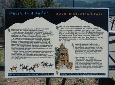 Mt Diablo State Park Marker. Click for full size. Mt Diablo State Park Marker image. Click for full size.