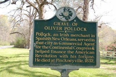 Grave Of Oliver Pollock Marker. Click for full size. Grave Of Oliver Pollock Marker image. Click for full size.