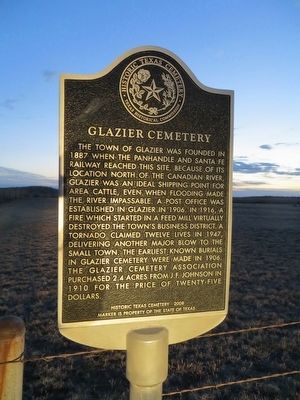 Glazier Cemetery Marker image. Click for full size.