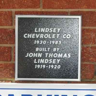 Lindsey Chevrolet Co. Marker image. Click for full size.