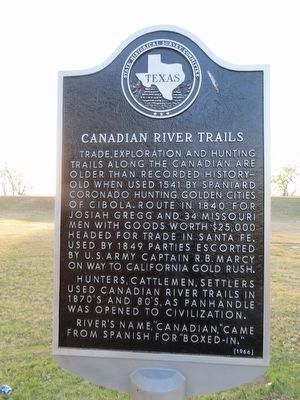 Canadian River Trails Marker. Click for full size. Canadian River Trails Marker image. Click for full size.