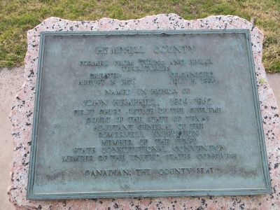 Hemphill County Marker. Click for full size. Hemphill County Marker image. Click for full size.