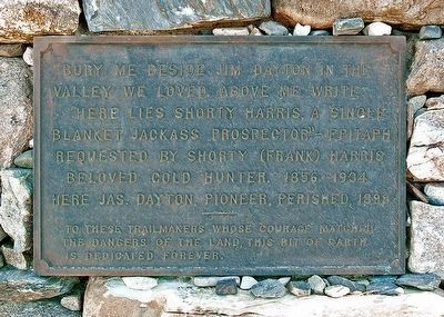 Shorty Harris Grave Marker. Click for full size. Shorty Harris Grave Marker image. Click for full size.