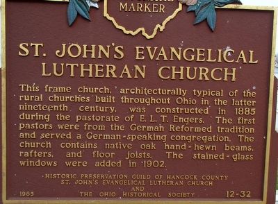 St. John’s Evangelical Lutheran Church Marker image. Click for full size.