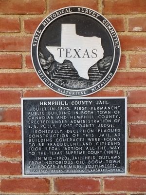Hemphill County Jail Marker. Click for full size. Hemphill County Jail Marker image. Click for full size.