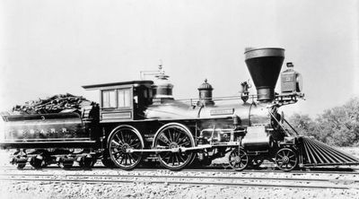The 4-4-0 locomotive "General", stolen by these men from Ohio, in 1862 image. Click for full size.