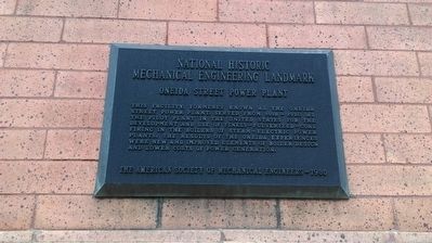 Oneida Street Power Plant Marker. Click for full size. Oneida Street Power Plant Marker image. Click for full size.