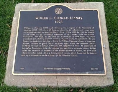 William L. Clements Library marker image. Click for full size.
