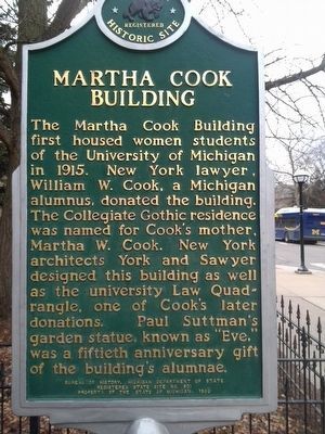 Martha Cook Building Marker image. Click for full size.