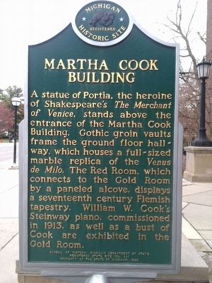 Martha Cook Building Marker image. Click for full size.