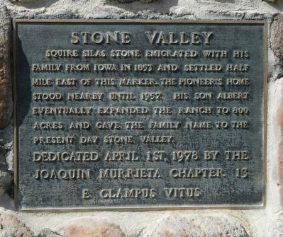 Stone Valley Marker. Click for full size. Stone Valley Marker image. Click for full size.