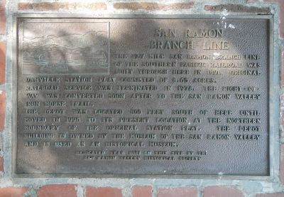 San Ramon Branch Line Marker. Click for full size. San Ramon Branch Line Marker image. Click for full size.