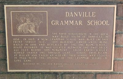 Danville Grammar School Marker (old placement) image. Click for full size.