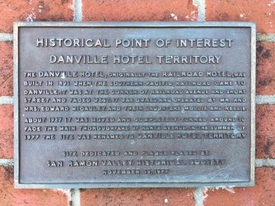 Danville Hotel Territory Marker image. Click for full size.