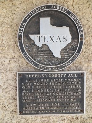Wheeler County Jail Marker image. Click for full size.