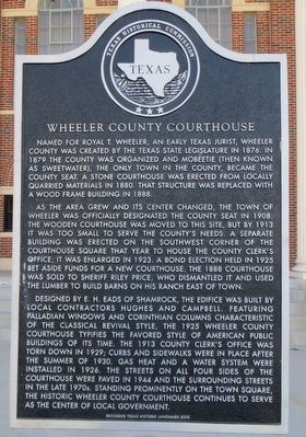 Wheeler County Courthouse Marker image. Click for full size.