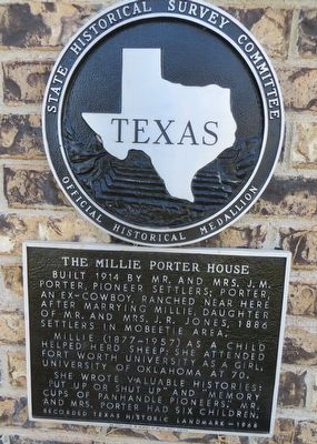 The Millie Porter House Marker image. Click for full size.