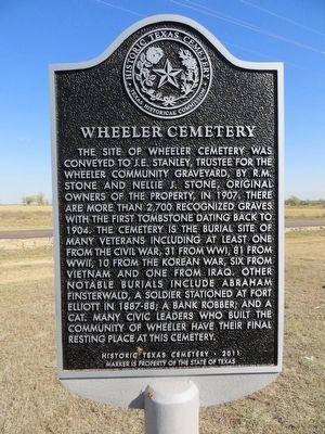 Wheeler Cemetery Marker image. Click for full size.