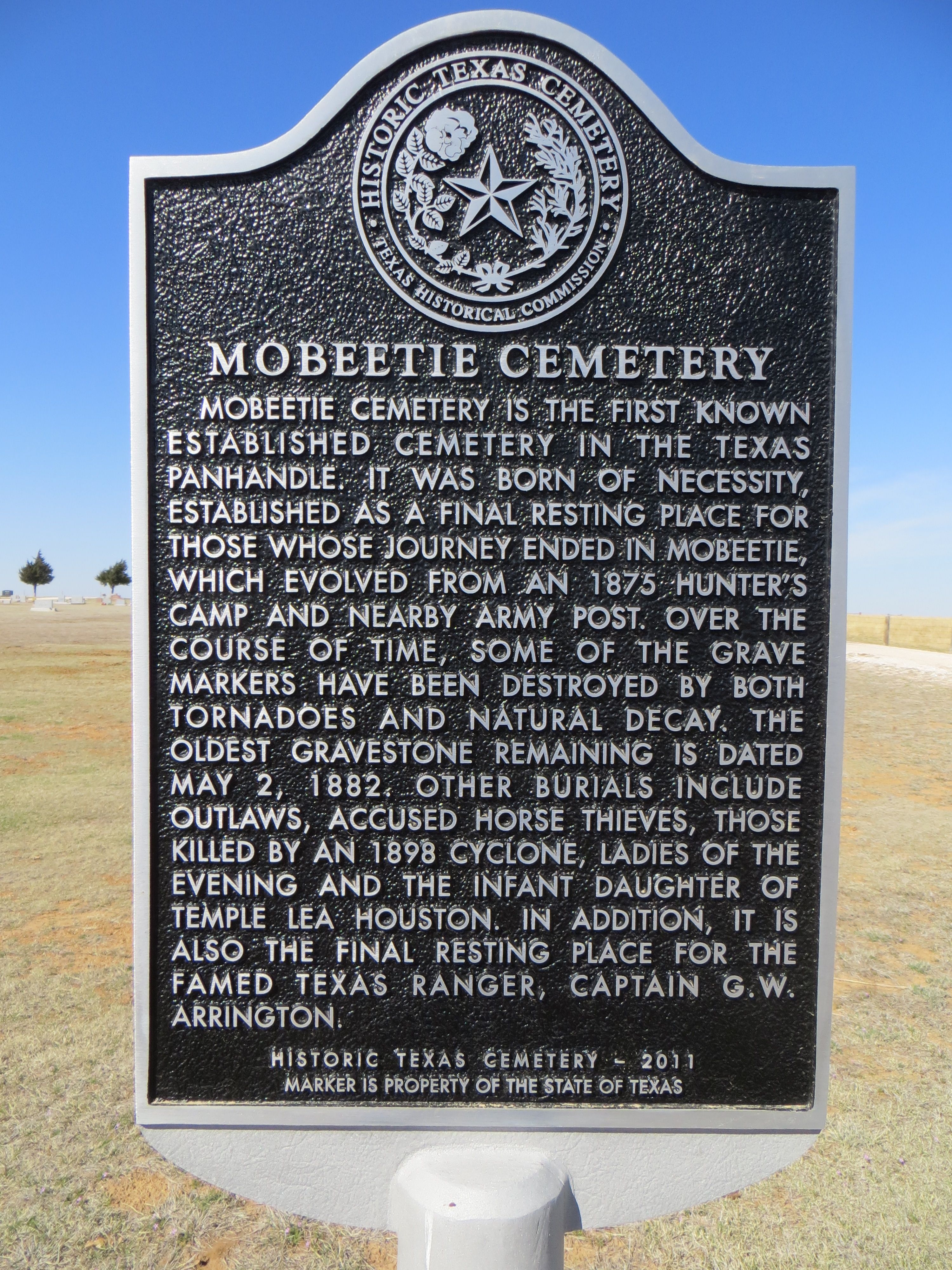 Mobeetie Cemetery Marker