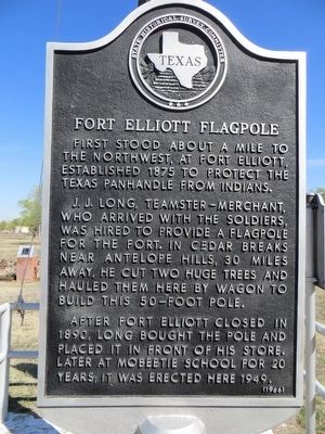 Fort Elliot Flagpole Marker image. Click for full size.