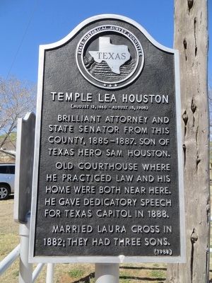 Temple Lea Houston Marker image. Click for full size.
