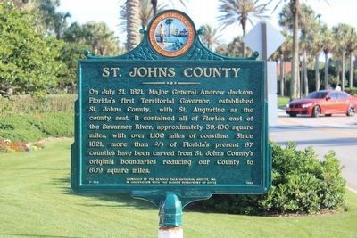 Newly restored St. Johns County side of marker image. Click for full size.
