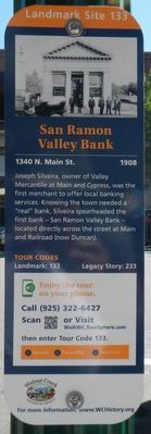 San Ramon Valley Bank Marker image. Click for full size.
