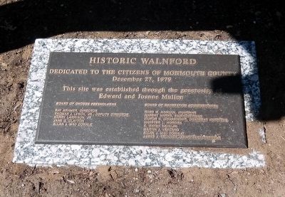Historic Walnford Park-Dedication to the citizens of Monmouth County image. Click for full size.