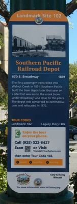 Southern Pacific Railroad Depot Marker. Click for full size. Southern Pacific Railroad Depot Marker image. Click for full size.