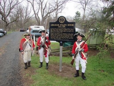 British Soldiers at the Abraham Staats House Marker. Click for full size. British Soldiers at the Abraham Staats House Marker image. Click for full size.