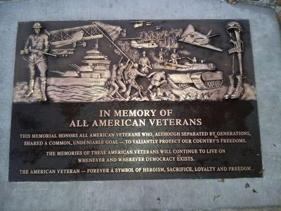 Veterans Memorial plaque. Click for full size. Veterans Memorial plaque image. Click for full size.