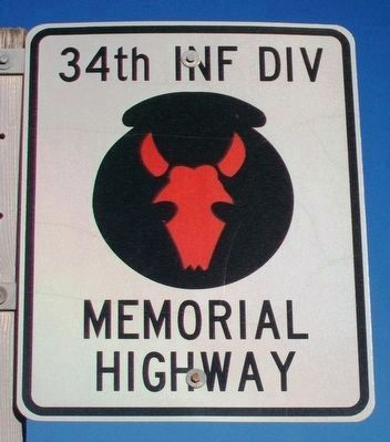 34th Infantry Division Memorial Highway Sign image. Click for full size.