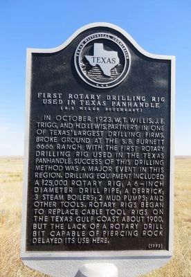 First Rotary Drilling Rig Used in Texas Panhandle Marker image. Click for full size.