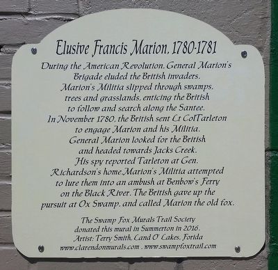 Elusive Francis Marion 1780-1781 Marker image. Click for full size.